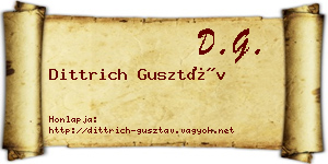 Dittrich Gusztáv névjegykártya